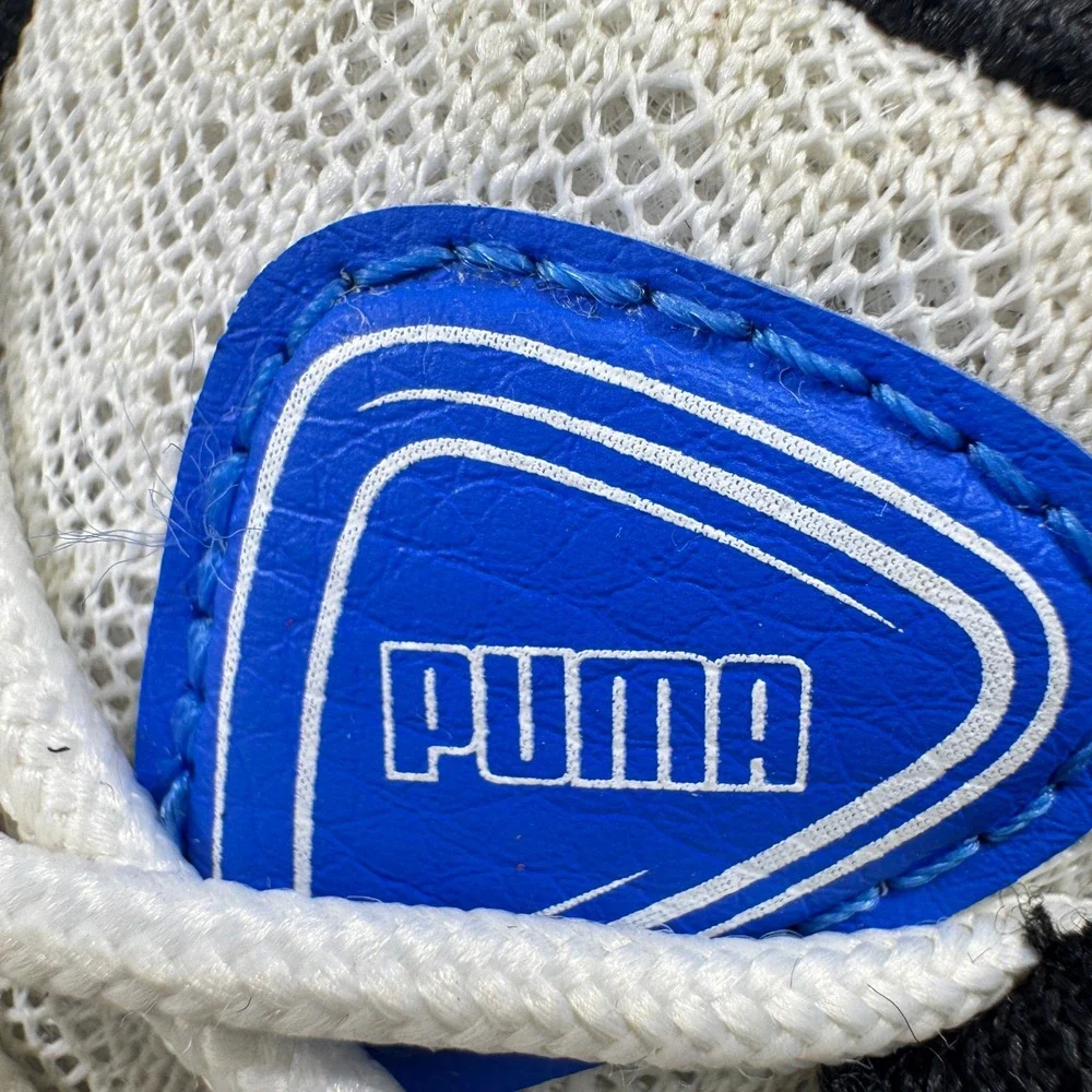 Puma Inverse Sneakers Kids Size 1C White Blue Orange 404254-01 Chunky Mesh Shoes
